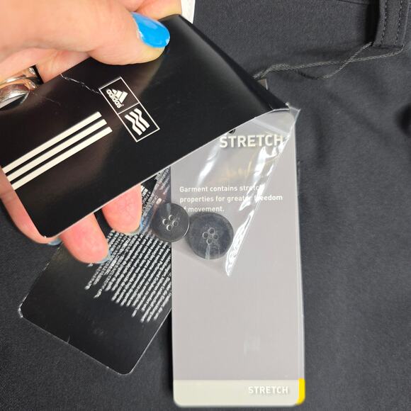 Adidas 38×32 NWT 3 Stripes pants BlacknWhite Flat front GolfCasual ActiveOutdoor - Picture 4 of 12